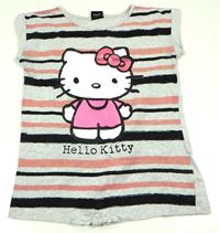 Šedé pruhované tričko s Hello Kitty zn. George