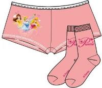 Nové - 2set - Světlerůžové kalhotky+ponožky s princeznami zn. Disney 