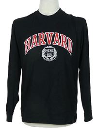 Pánské černé triko s logem Harvard zn. Primark 