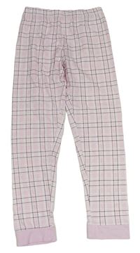 Světlerůžov-bílo-fialové kostkované pyžamové kalhoty zn. Alive