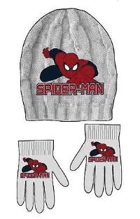 Nové - 2set - Šedá čepička+rukavičky se Spiderman zn. Marvel