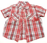 Bílo-červeno-hnědá kostkovaná košile zn. Mothercare