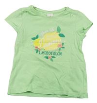 Zelené tričko s citrony s nápisem zn. Palomino