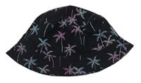 Černý plátěný klobouk s palmami zn. H&M