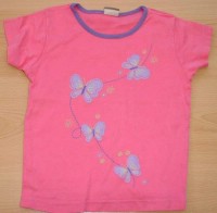 Růžové tričko s motýlky zn. Cherokee