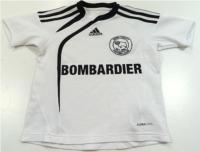 Bílo-černé sportovní tričko s nápisem a pruhy  zn. Adidas 