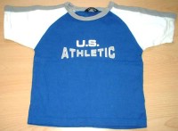 Modro-bílé tričko s nápisem zn. U.S. Athletic
