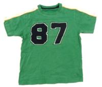 Zeleno-bílé tričko s číslem zn. Marks&Spencer