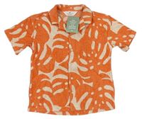 Oranžovo-béžová vzorovaná froté košile zn. H&M