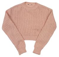 Růžový crop svetr zn. New Look 