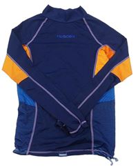 Tmavomodro-modro-oranžové UV triko se stojáčkem zn. TRIBORD