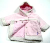 Růžový fleecový zimní kabátek s kapucí zn. Next