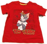 Červené tričko s Tomem a Jerrym zn. George 
