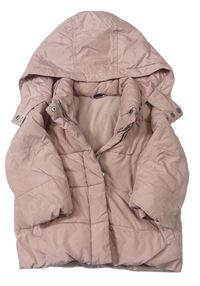 Světlerůžová šusťáková zimní bunda s kapucí zn. Gap