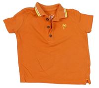 Oranžové polo tričko s palmou zn. F&F