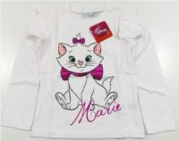 Nové - Bílé triko s kočičkou Marií zn. Disney 