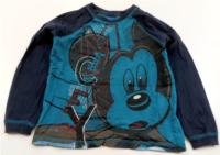 Modro-tmavomodré triko s Mickeym zn. Disney 