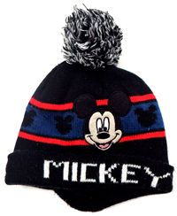 Černá čepice s Mickeym a bambulí zn. Disney
