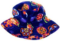 Tmavomodro-barevný vzorovaný fleecový klobouk zn. Adams, 7-10 let