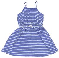 Modrofialovo-bílé pruhované letní šaty zn. M&S