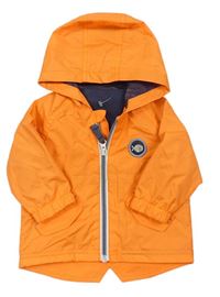 Neonově oranžová šusťáková podzimní bunda s rybičkou a kapucí zn. Nutmeg