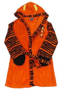 Oranžovo-černý chlupatý župan s kapucí - tygr zn. Disney