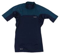 Tmavomodro-petrolejové UV tričko s logem zn. Decathlon