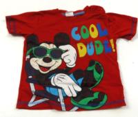 Červené tričko s Mickey Mousem zn. Disney