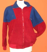 Dámská červeno-modrá fleecová bunda