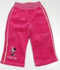 Růžové sametové kalhoty s Minií a flitry zn.Disney
