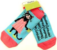 Outlet - Modro-růžové ponožky s kočičkou vel. 27-30