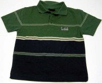 Modro- zelené pruhované  tričko s límečkem