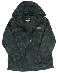Zeleno-šedá army šusťáková jarní bunda s kapucí zn. F&F