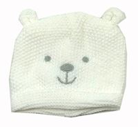 Bílá čepice -medvídek 