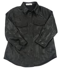 Černá koženková košilová bunda zn. Zara