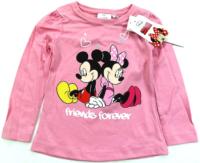 Nové - Růžové triko s Minnií a Mickeym zn. Disney 