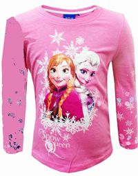 Nové - Růžové triko s potiskem Ledové království zn. Disney 