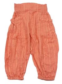 Oranžové pruhované capri kalhoty zn. Next