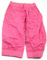 Růžové 3/4 plátěné kalhoty s motýlky zn. Next