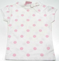 Bílé tričko s růžovými puntíky 
