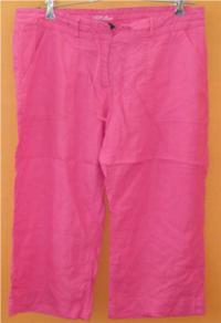 Dámské růžové lněné 7/8 kalhoty zn. Atmopshere