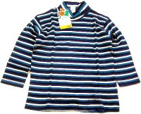 Outlet - Modro-béžové pruhované triko s rolákem zn. Adams