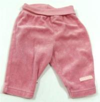 Růžové sametové kalhoty s nášivkou zn. Marks&Spencer