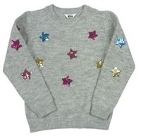 Šedý svetr s hvězdičkami zn. M&Co.