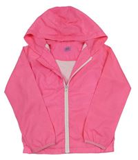 Neonově růžová šusťáková jarní bunda s kapucí zn. F&F