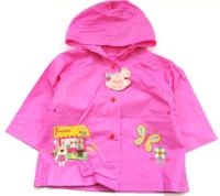 Outlet - Růžová pláštěnka s kapucí a obrázkem