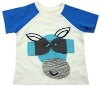 Outlet - Bílo-modré tričko s obrázkem zn. M&S