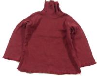 Červeno-šedé pruhované triko s roláčkem zn. Mini Mode 