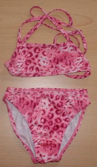 Růžové dvoudílné plavky se vzory zn. Bhs