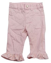 Růžové plátěné capri kalhoty zn. F&F